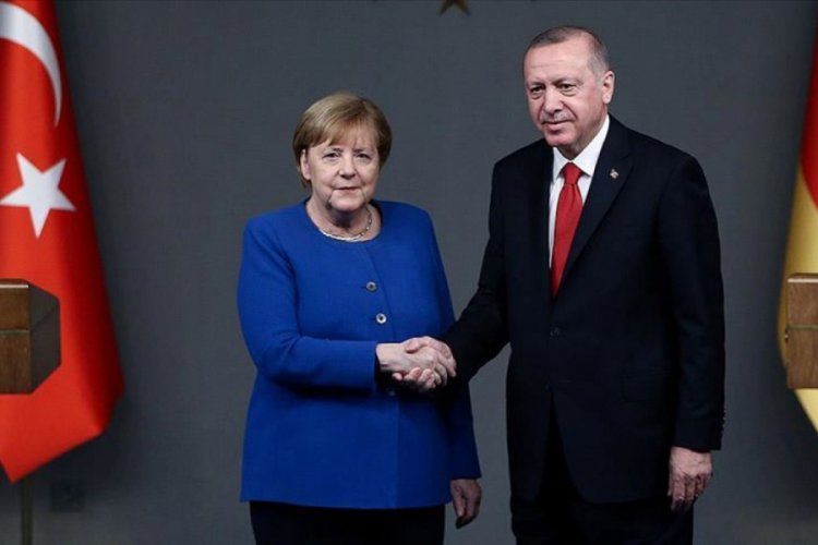 Cumhurbaşkanı Erdoğan, Almanya Başbakanı Merkel ile g&ouml;r&uuml;şt&uuml;