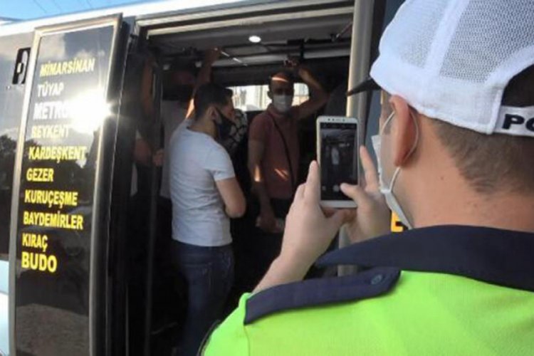 Yine aynı manzara! 36 yolcu taşıyan minib&uuml;s&ccedil;&uuml;ye ceza