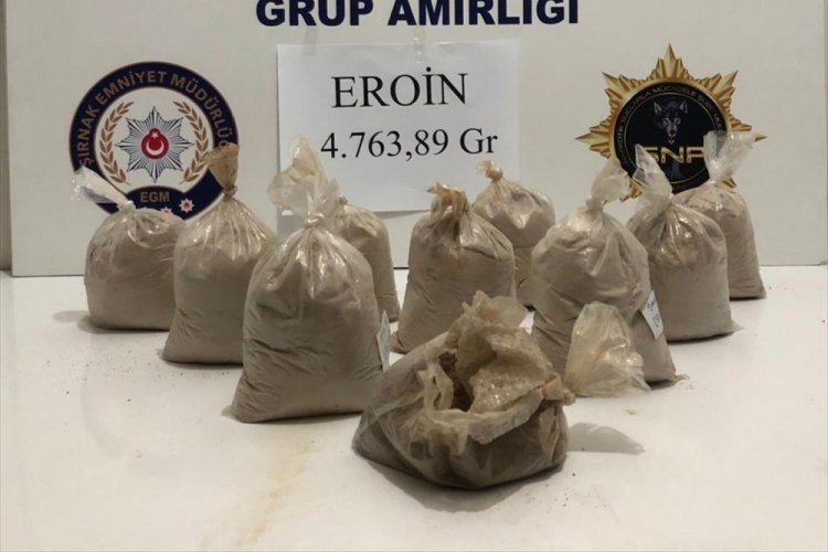 4 kilo 800 gram eroin ele ge&ccedil;irildi