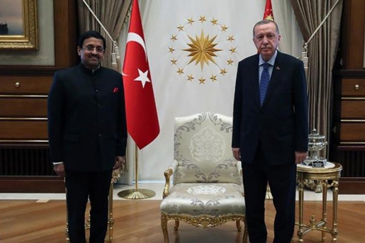 Cumhurbaşkanı Erdoğan, Hindistan B&uuml;y&uuml;kel&ccedil;isi Panda'yı kabul etti