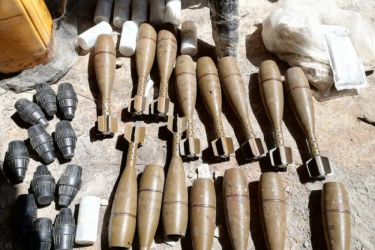 Pen&ccedil;e-Kaplan Operasyonu'nda bulunan silah ve m&uuml;himmatlar imha edildi