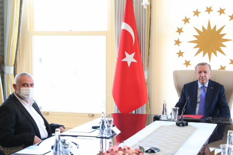 Cumhurbaşkanı Erdoğan İsmail Heniyye ile g&ouml;r&uuml;şt&uuml;
