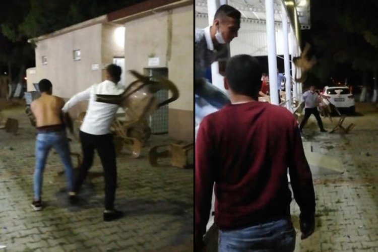 D&uuml;ğ&uuml;nde istek par&ccedil;a kavgası! Sandalyeler havada u&ccedil;uştu
