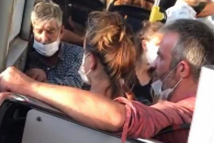 G&ouml;r&uuml;nt&uuml;ler g&uuml;ndeme oturmuştu! Otob&uuml;ste tokat olayı...
