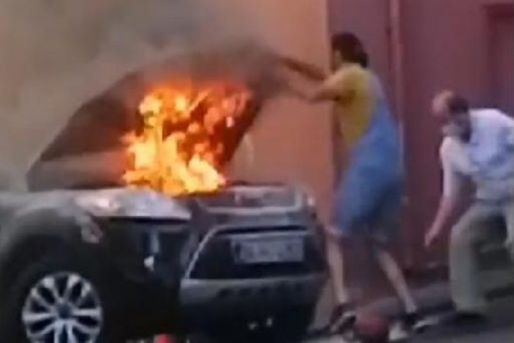 Yanan cipini b&ouml;yle s&ouml;nd&uuml;rmeye &ccedil;alıştı