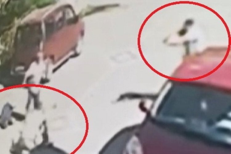 İki kişinin &ouml;ld&uuml;r&uuml;ld&uuml;ğ&uuml; silahlı &ccedil;atışmanın g&ouml;r&uuml;nt&uuml;leri dehşete d&uuml;ş&uuml;rd&uuml;