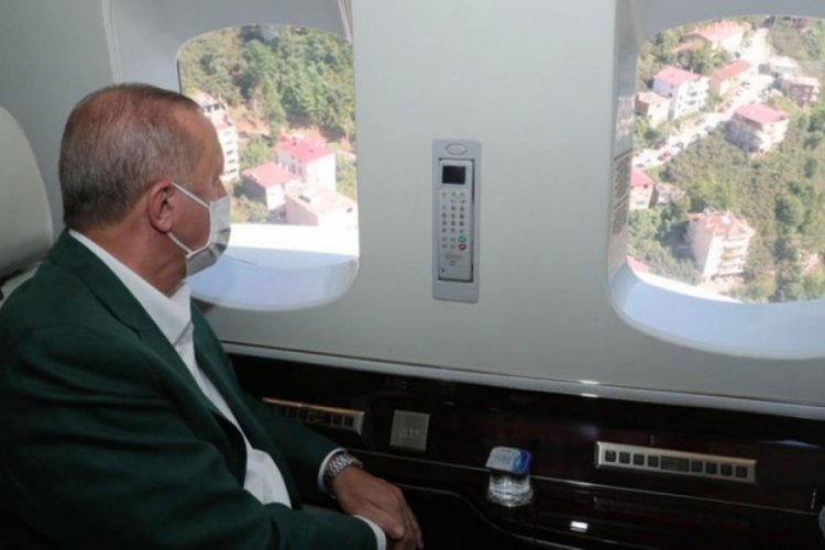 Cumhurbaşkanı Erdoğan selin vurduğu Giresun'da