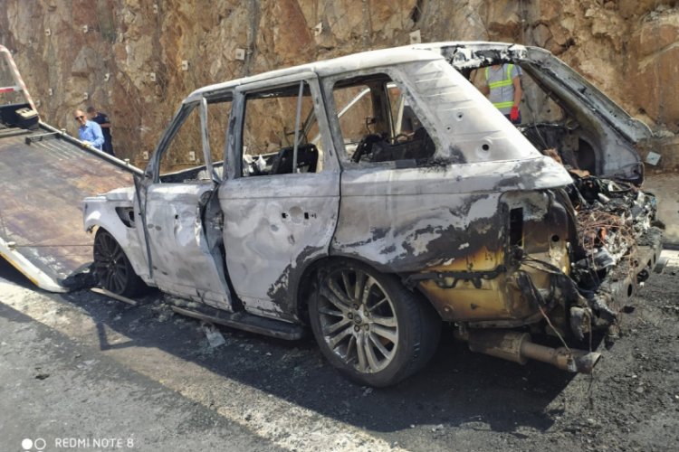 Bursa'da alev alan jip k&uuml;le d&ouml;nd&uuml;