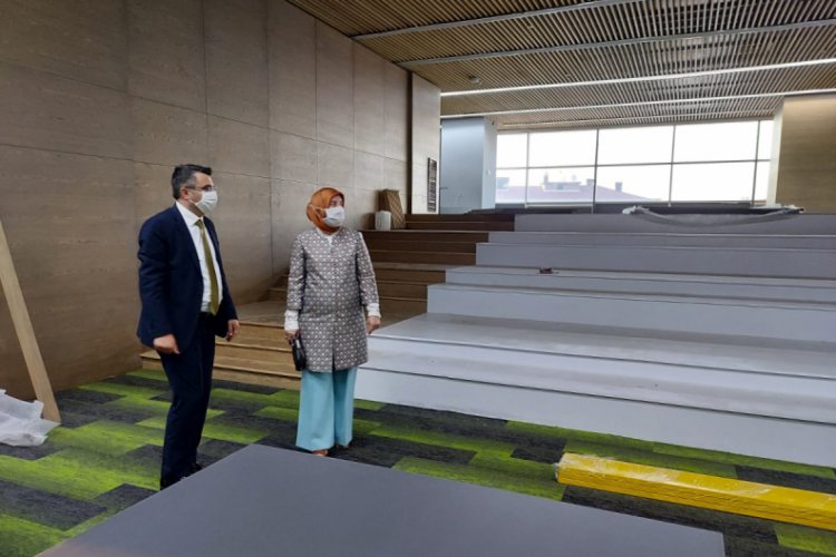 Bursa'da 'Uyumayan K&uuml;t&uuml;phane' inşaat &ccedil;alışmalarında sona gelindi