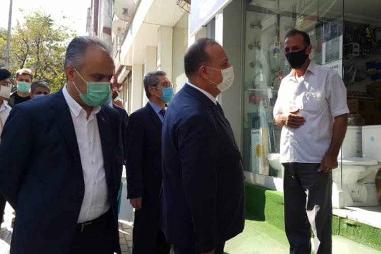 Bursa Valisi Canbolat ve il protokol&uuml;nden koronavir&uuml;s denetimi