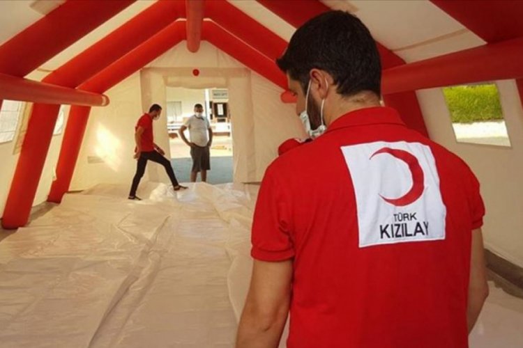 T&uuml;rk Kızılaydan KKTC'de salgın &ccedil;adırı desteği