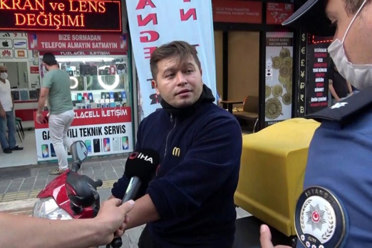 Maskesiz şahıstan polise tehdit