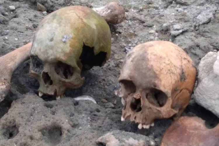 &Ccedil;anakkale'de g&ouml;let havzasında 4 kafatası ve kemikler bulundu