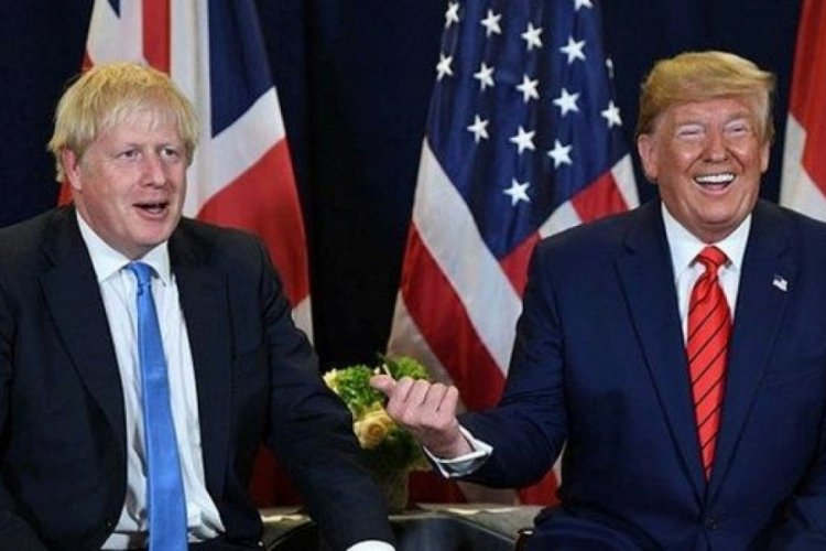 Trump ve İngiltere Başbakanı Boris Johnson ile g&ouml;r&uuml;şt&uuml;