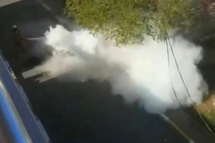 Elektrik kabloları bomba gibi patladı
