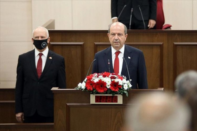 KKTC'de yeni Cumhurbaşkanı Ersin Tatar ant i&ccedil;ti