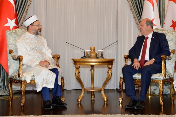 KKTC Cumhurbaşkanı Tatar, T&uuml;rkiye Diyanet İşleri Başkanı Erbaş'ı kabul etti