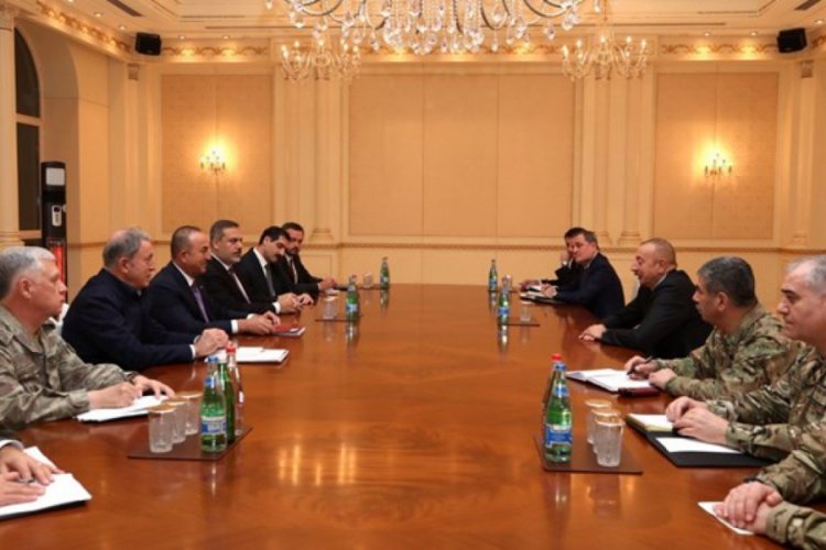 Bakan Akar, Çavuşoğlu ve MİT Başkanı Fidan Azerbaycan'da