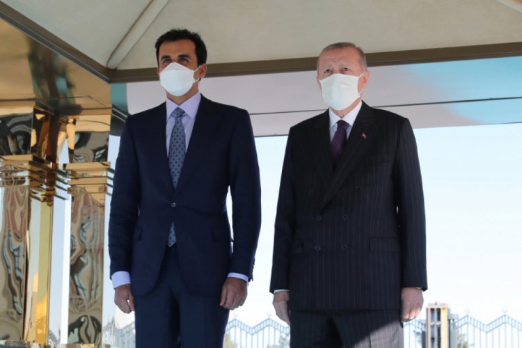 Cumhurbaşkanı Erdoğan, Katar Emiri Al Sani'yi resmi törenle karşıladı