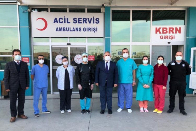 Bursa'da sağlık çalışanlarına moral ziyareti