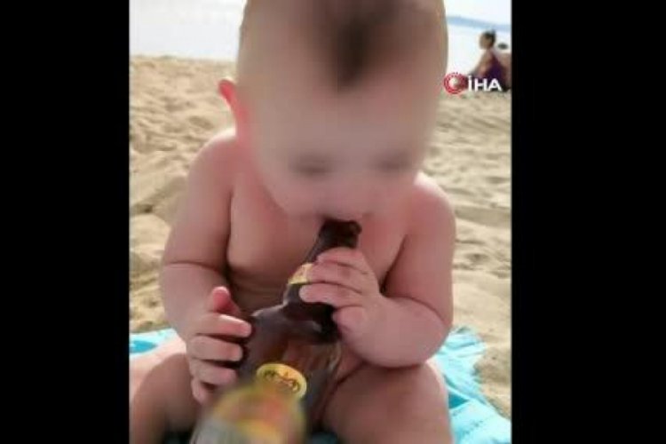 1,5 yaşındaki bebeğe alkol i&ccedil;irip fotoğraflarını paylaştılar