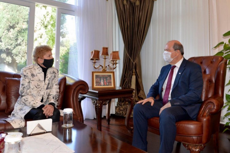 KKTC Cumhurbaşkanı Tatar, BM Genel Sekteri &Ouml;zel Temsilcisi Jane Lute ile g&ouml;r&uuml;şt&uuml;