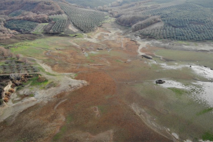 Bursa'da kuraklıktan bir gölet daha kurudu