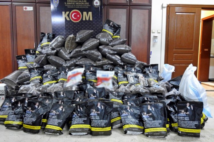 Kırıkkale'de 680 kilo ka&ccedil;ak t&uuml;t&uuml;n ele ge&ccedil;irildi