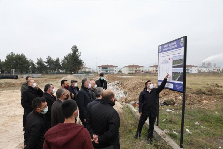 Bursa İneg&ouml;l'de Alanyurt futbol sahasının yapımına başlandı