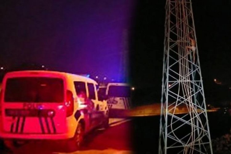 Ceza korkusuyla soluğu gerilim hattında aldı