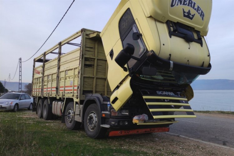 Bursa'da arızalanan kamyonun şoförüne otomobil çarptı