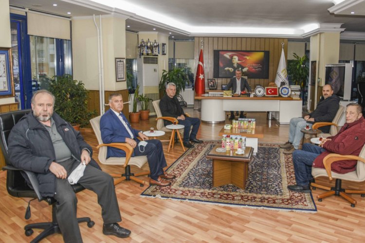 Bursa'da oda başkanlarından Karacabey Belediye Başkanı Özkan'a ziyaret