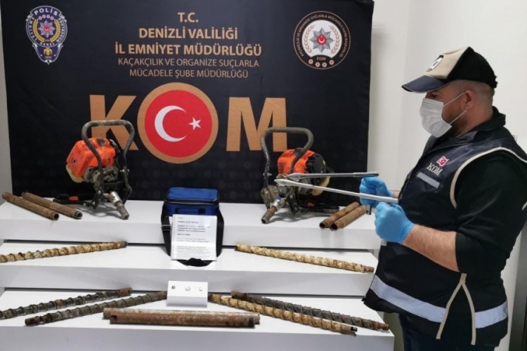 Define avcıları su&ccedil; aletleriyle birlikte yakalandı