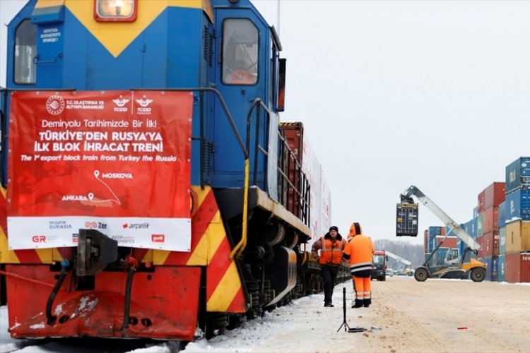 T&uuml;rkiye- Rusya "ilk ihracat blok treni" hedefe ulaştı