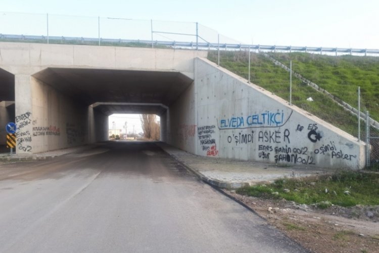 Bursa'da sprey boyalı duvarlara tepki