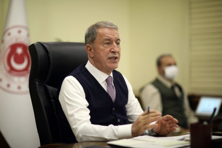 Bakan Akar, video telekonferans toplantısı d&uuml;zenledi