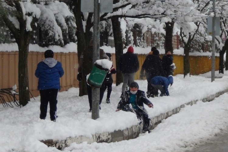 Bursa'da kar yağışına dayanamayan ağa&ccedil;lar kırıldı