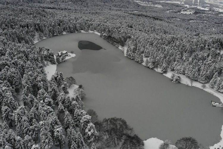Bolu'da g&ouml;ller buz tuttu