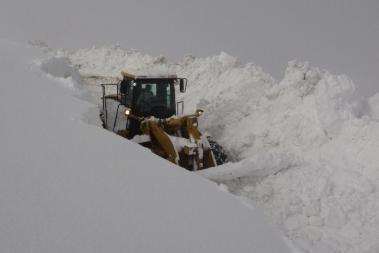 Muş'ta iş makinelerinin 5-6 metrelik karla mücadelesi
