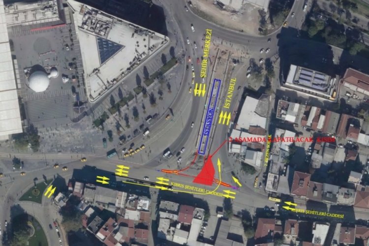 Bursa Kent Meydanı'nda trafik düzenlemesi