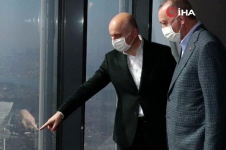 Cumhurbaşkanı Erdoğan, &Ccedil;amlıca Kulesi'ni inceledi