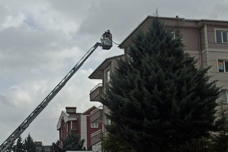 Başkent'te d&uuml;şen yıldırım yangına neden oldu