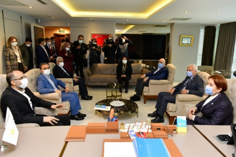 Akşener, H&Uuml;DA PAR Genel Başkanı Sağlam ile g&ouml;r&uuml;şt&uuml;