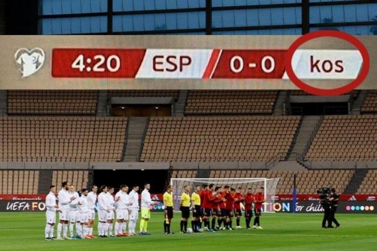 İspanya-Kosova ma&ccedil;ında 'k&uuml;&ccedil;&uuml;k harf' krizi!