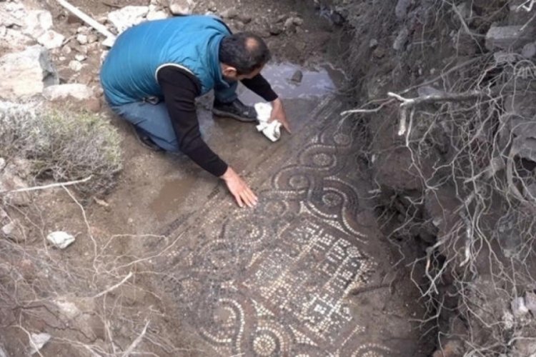 İzmir'de 1500 yıllık mozaik bulundu! 'Ulaşılması &ccedil;ok zor bir b&ouml;lge'
