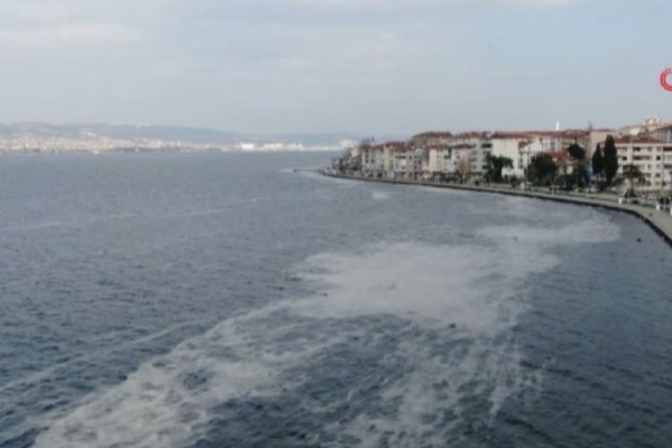 Deniz salyası İzmit K&ouml;rfezi'ni beyaza b&uuml;r&uuml;d&uuml;