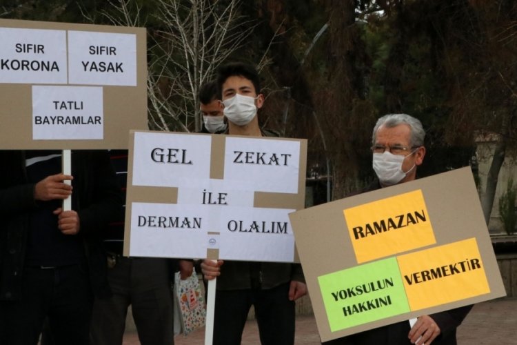 Burdur'da pankartlı Ramazan etkinliği