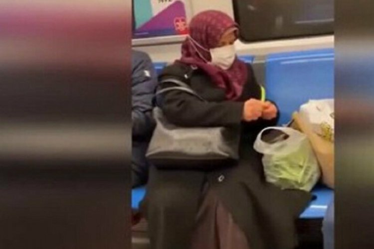 Metroda fasulye ayıklayan kadın gündem oldu