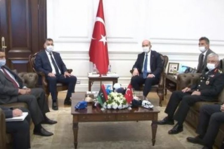 İ&ccedil;işleri Bakanı Soylu, Libyalı mevkidaşı Mazin ile bir araya geldi