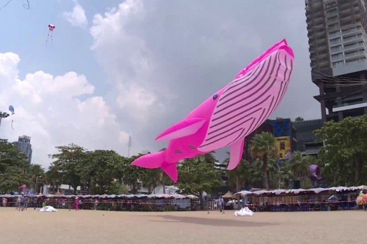Tayland'da uçurtma festivali renkli görüntüler oluşturdu